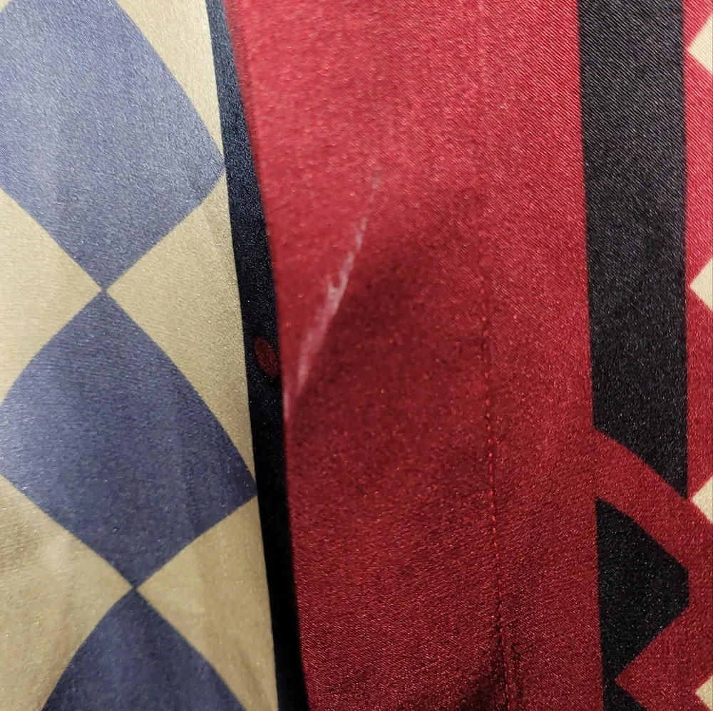 Vintage Ceta Italiana 100% Silk S/S Shirt Blue Men’s 3XL *Flaw* - Picture 5 of 7